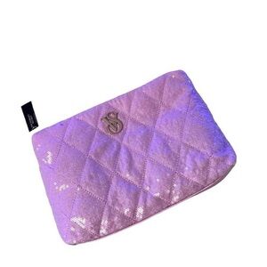 NWT Victoria's Secret Pink Quilted Sequin Makeup Bag Cosmetic Case